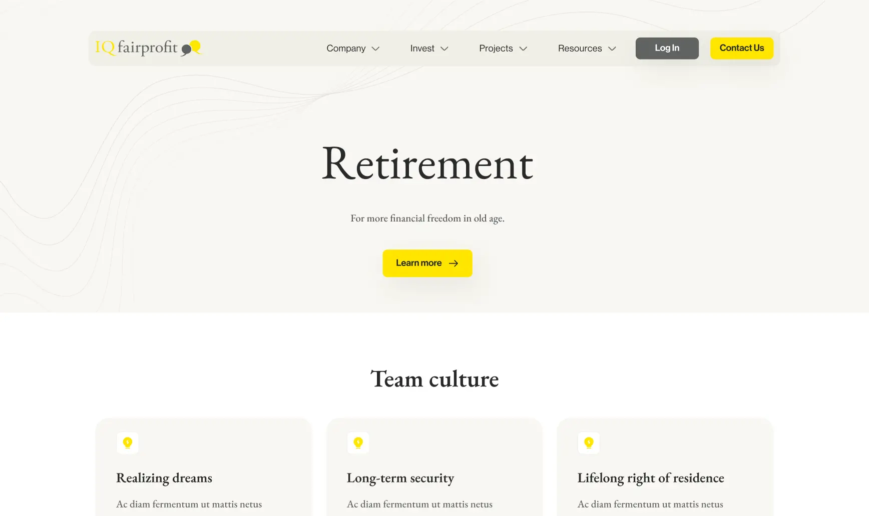 IQ fairprofit screen retirement